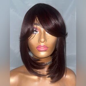 Berry Boss – Sleek Burgundy Layered Bob